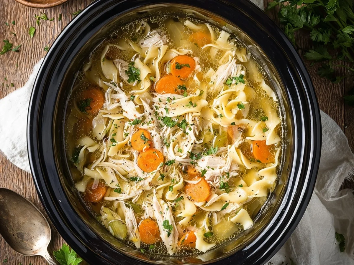 Easy Crockpot Chicken Noodle Soup: Tender & Hearty - Image 2