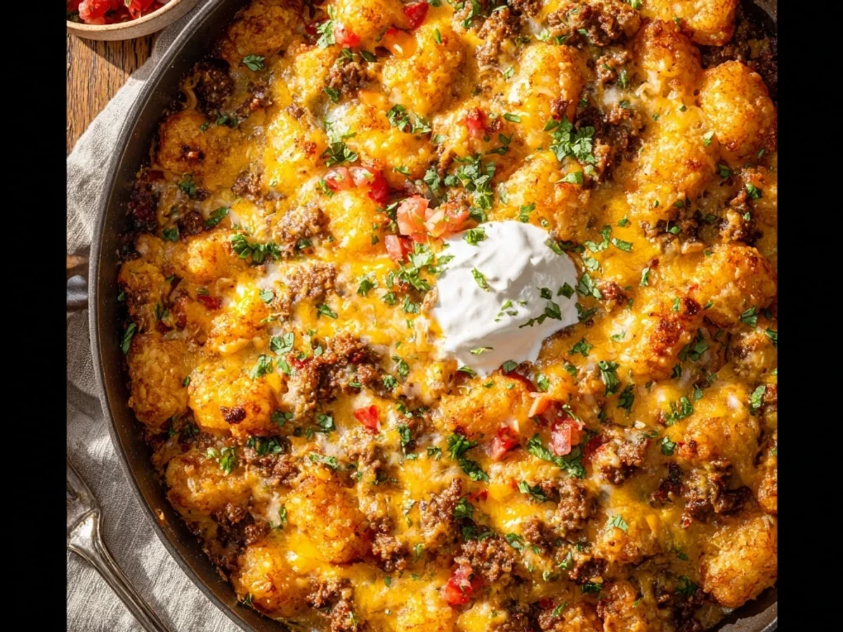 Easy Taco Tater Tot Casserole: Cheesy, Crispy Comfort - Image 1