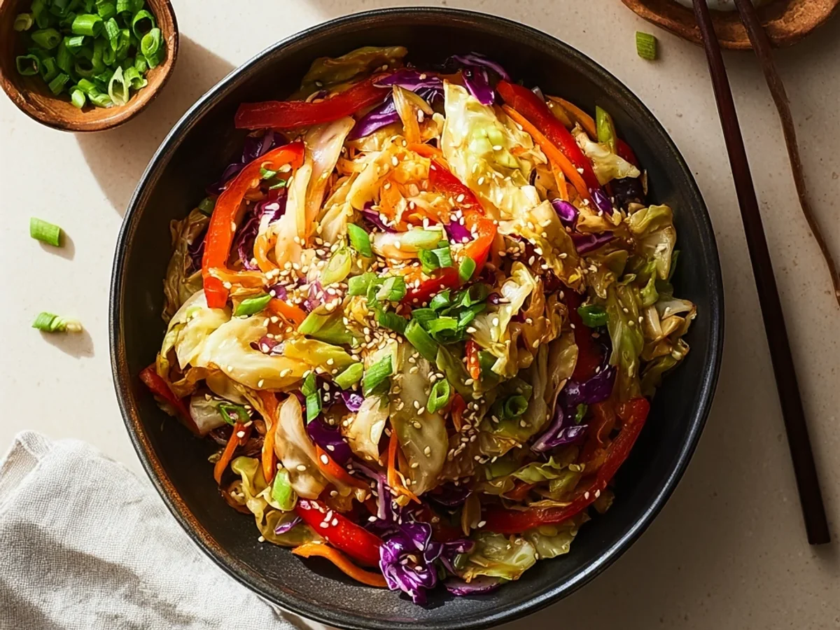 Flavorful Asian Cabbage Stir Fry: Quick Weeknight Meal - Image 1