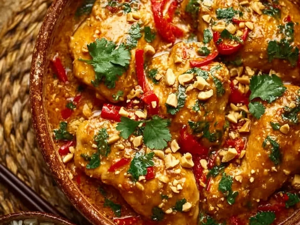 Flavorful Crockpot Thai Peanut Chicken, Easy Weeknight - Image 1