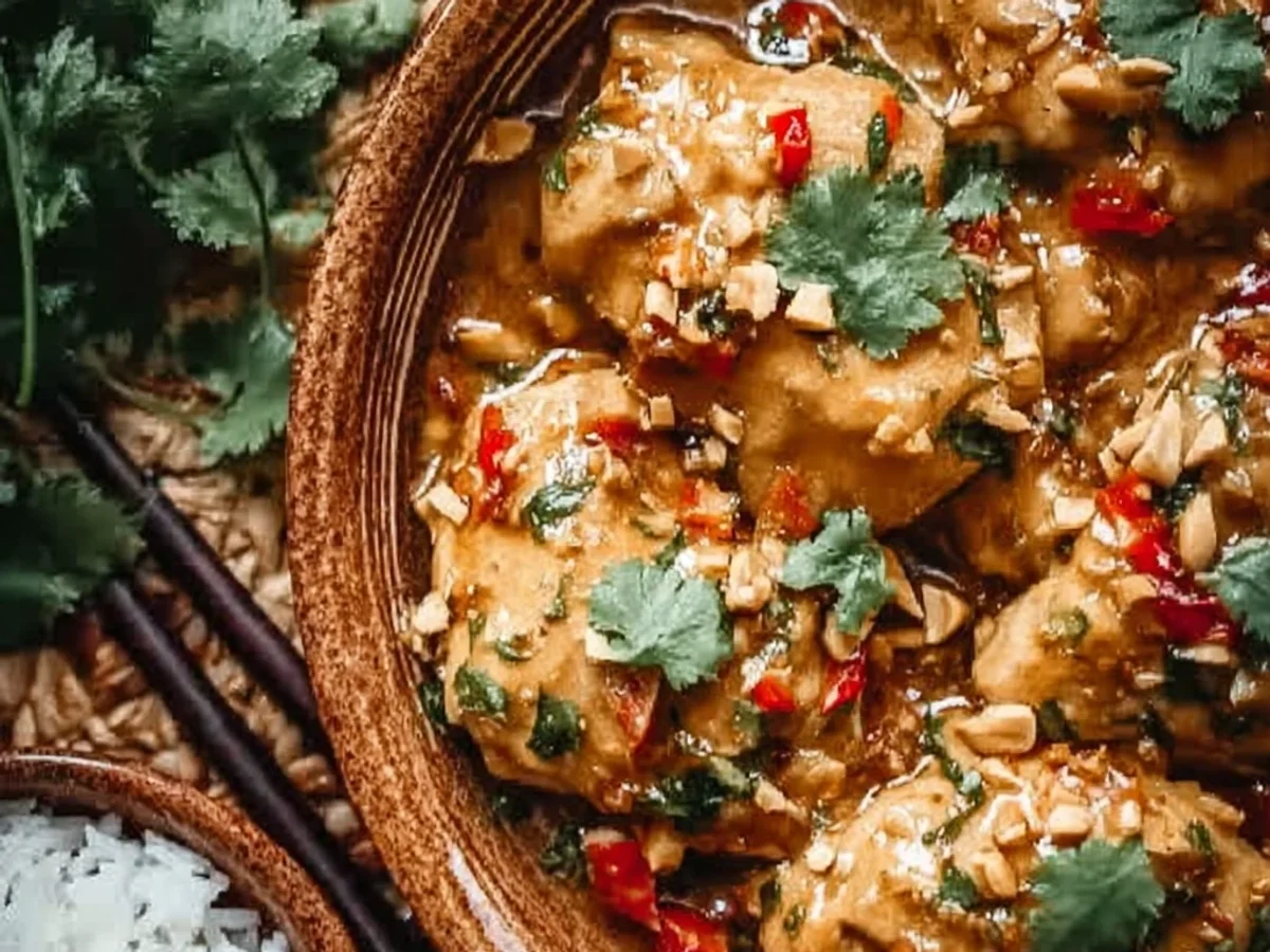 Flavorful Crockpot Thai Peanut Chicken, Easy Weeknight - Image 2