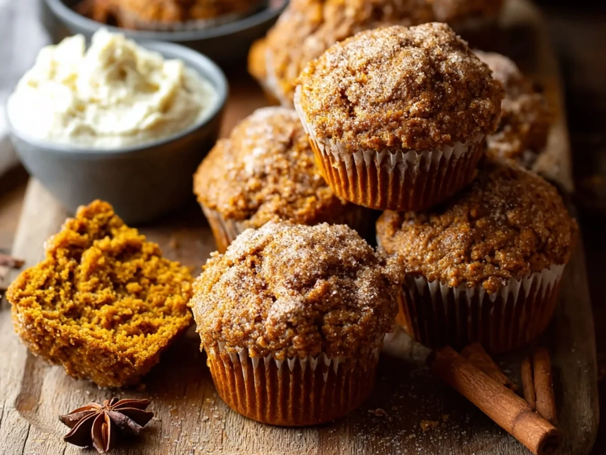 Fluffy Moist Spiced Pumpkin Muffins: A Fall Morning Staple - Image 1
