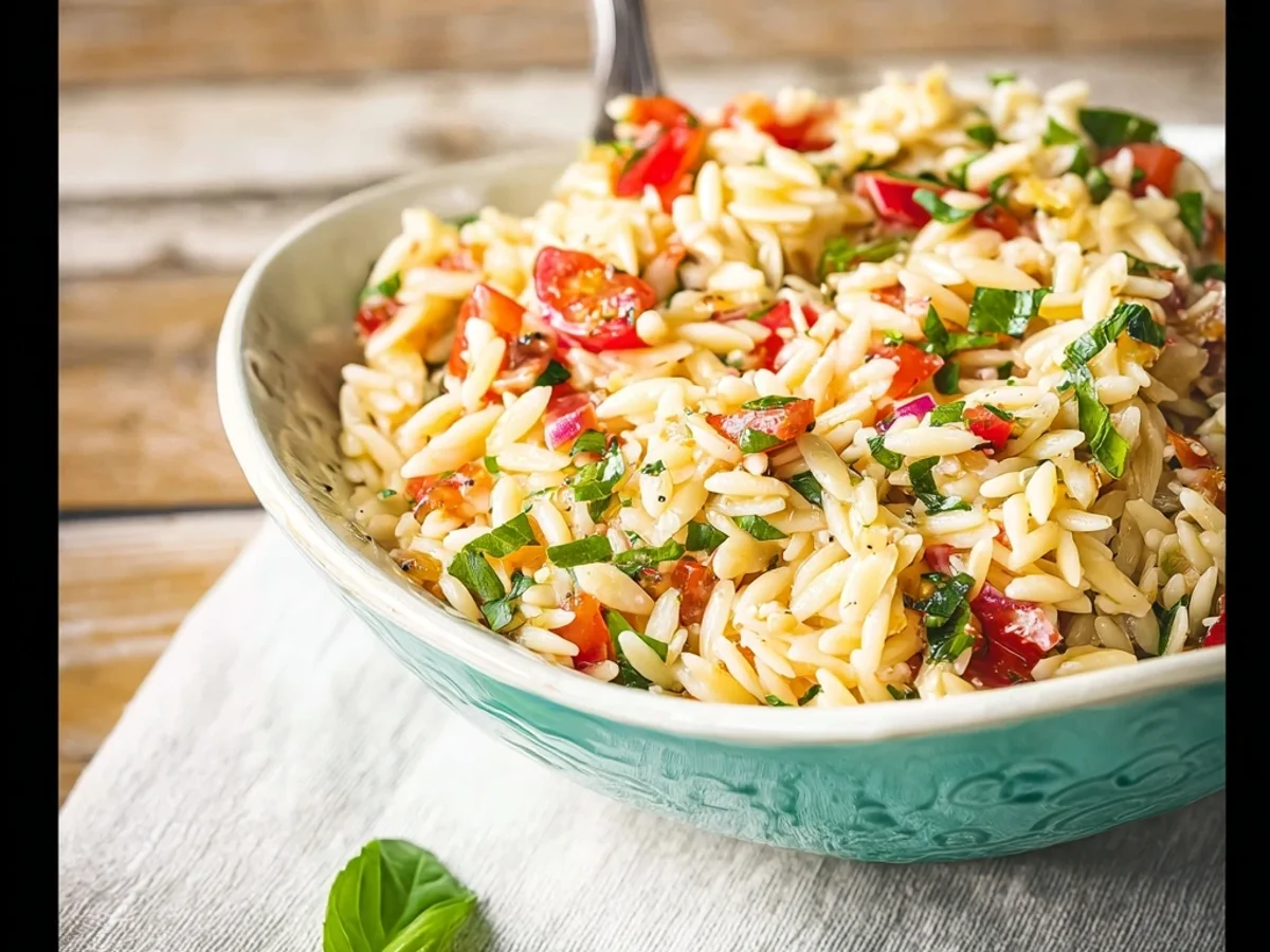 Fresh Bruschetta Orzo Salad: Summer's Tangy Delight - Image 2