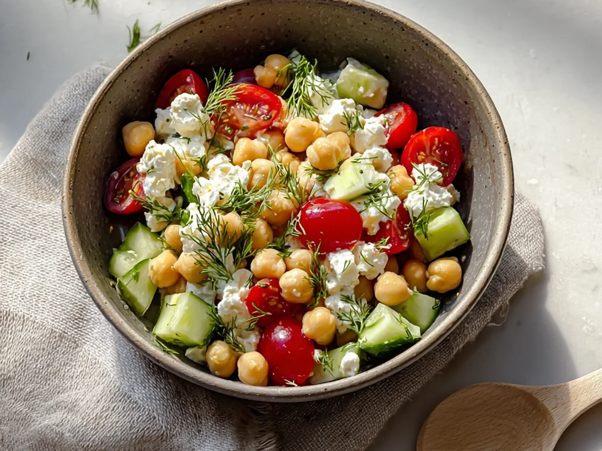 Fresh Cottage Cheese and Chickpeas Salad: Quick Lunch - Image 2