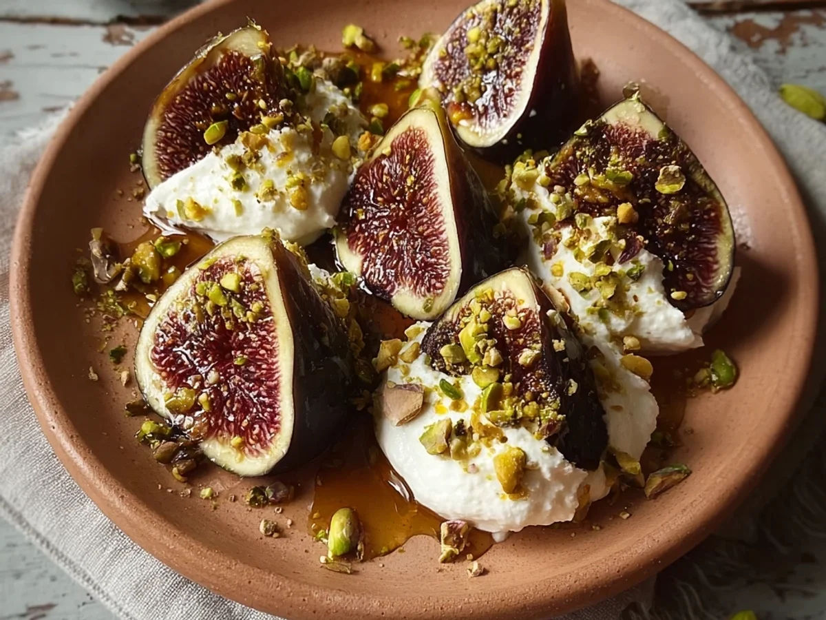 Fresh Figs with Creamy Ricotta, Pistachios & Honey - Image 1