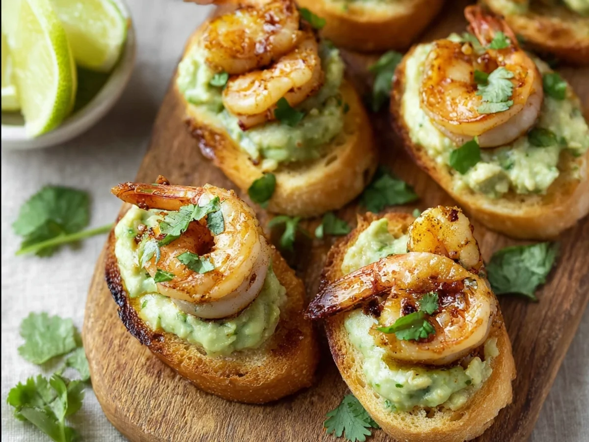 Fresh Garlic Shrimp & Avocado Crostini Bites - Image 2