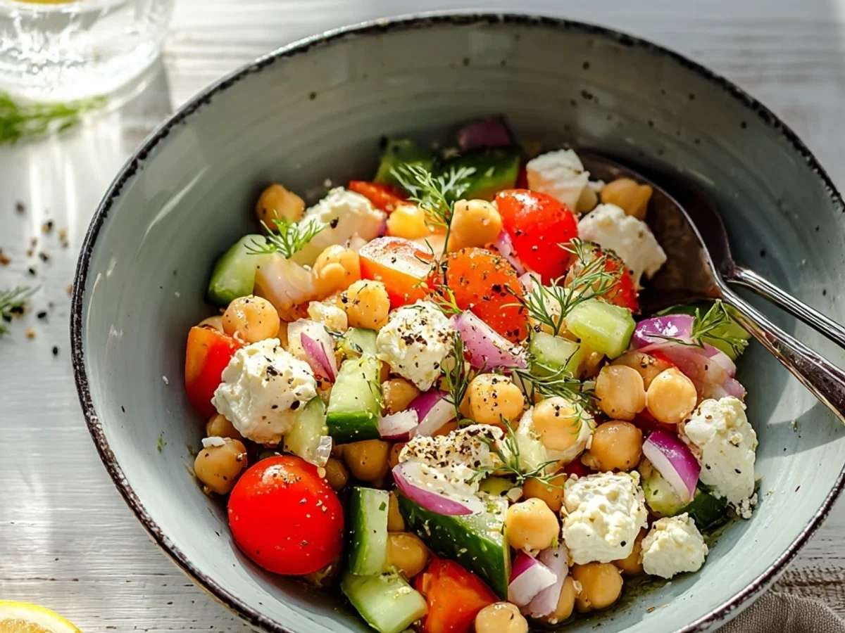 Fresh Healthy Cottage Cheese & Chickpeas Salad: Zesty Lunch - Image 2