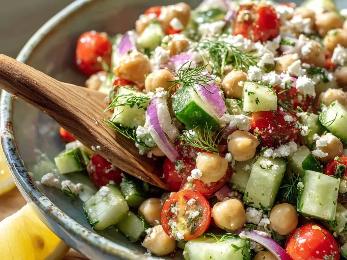 Fresh Mediterranean Chickpea Cucumber Salad - Image 2