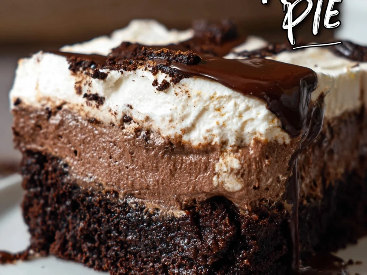 Fudge Brownie Mississippi Mud Pie with Creamy Chocolate - Image 2