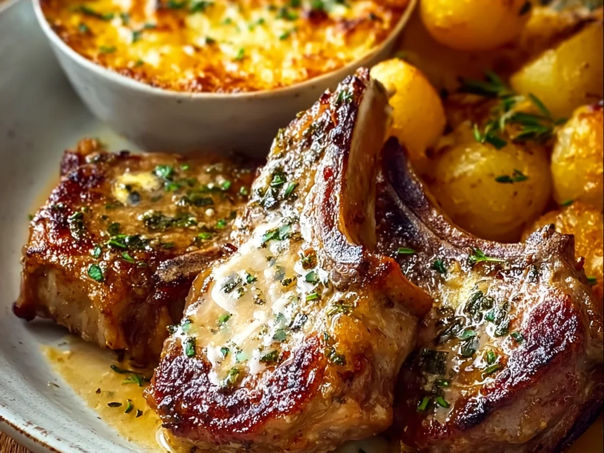 Garlic Butter Lamb Chops & Golden Cheesy Potatoes - Image 2