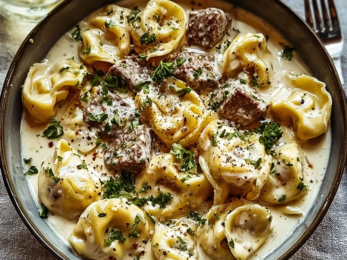 Garlic Steak Tortellini: Hearty, Creamy, Quick Meal - Image 1