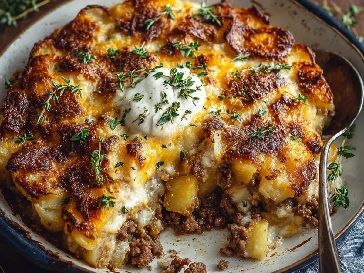 Ground Beef Potatoes Casserole: Hearty Family Dinner - Image 1