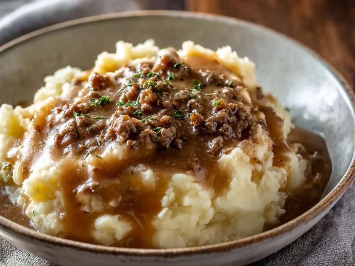 Hamburger Gravy Over Mashed Potatoes: A Family Classic - Image 1