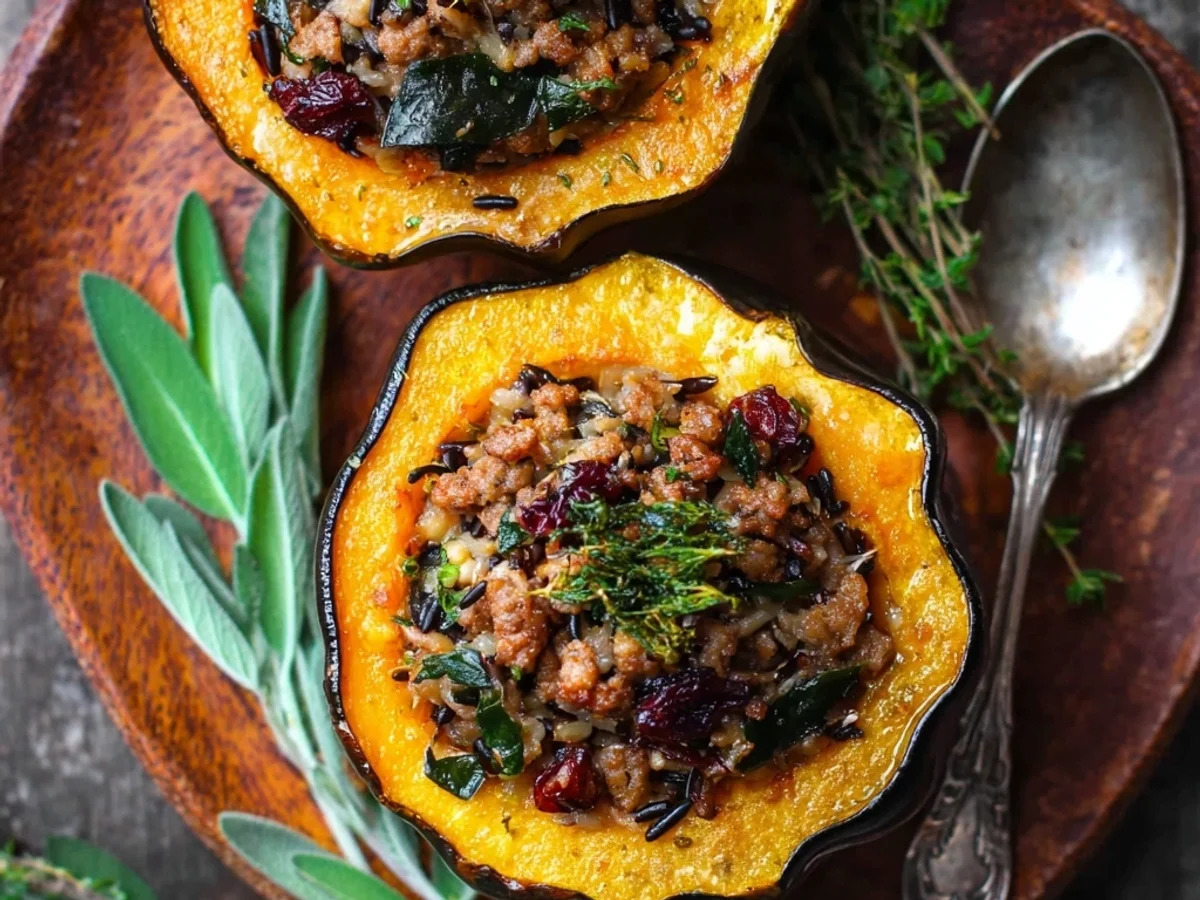 Hearty Beef Sausage Stuffed Acorn Squash - Image 2