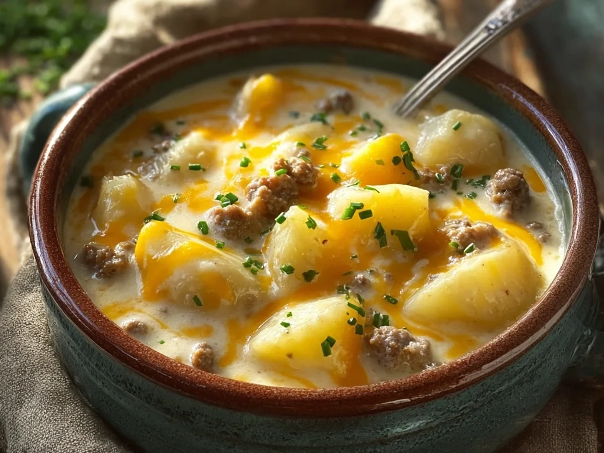 Hearty Cheesy Hamburger Potato Soup: Rich & Comforting - Image 2