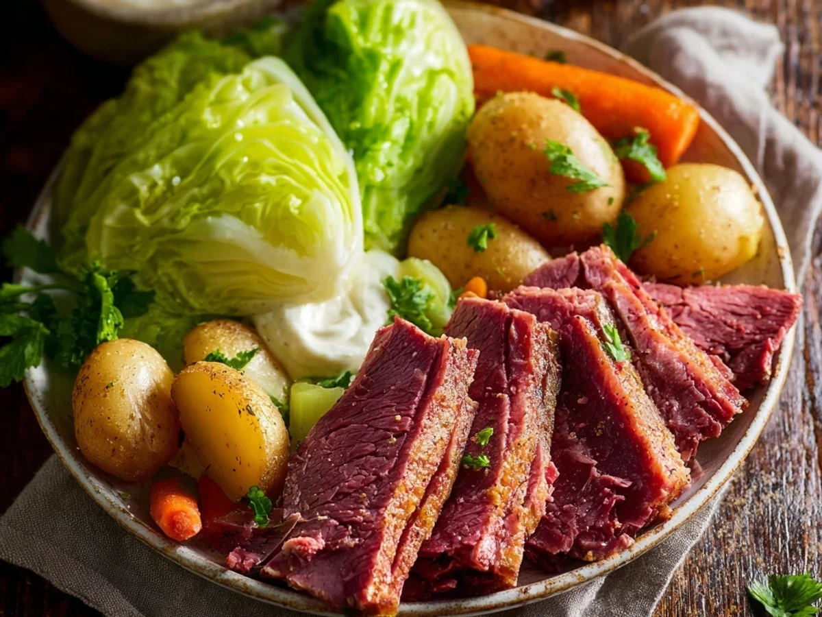 Hearty Classic Corned Beef & Cabbage with Horseradish - Image 1