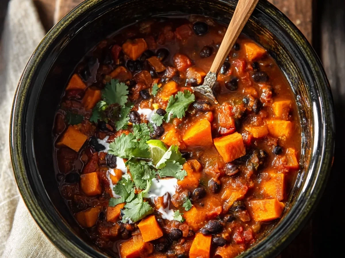 Hearty Crock Pot Sweet Potato Black Bean Chili - Image 2