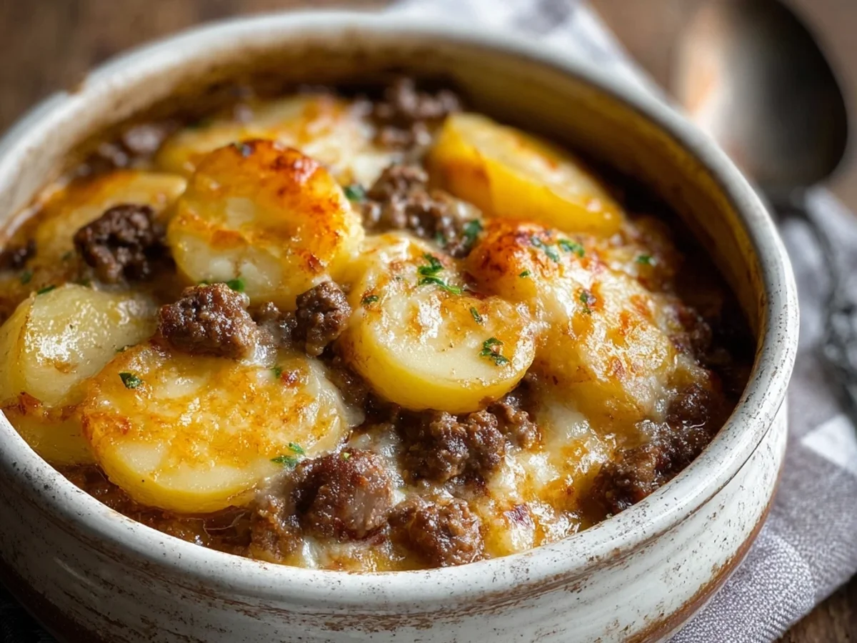 Hearty Crockpot Hamburger Potato Casserole Recipe - Image 1