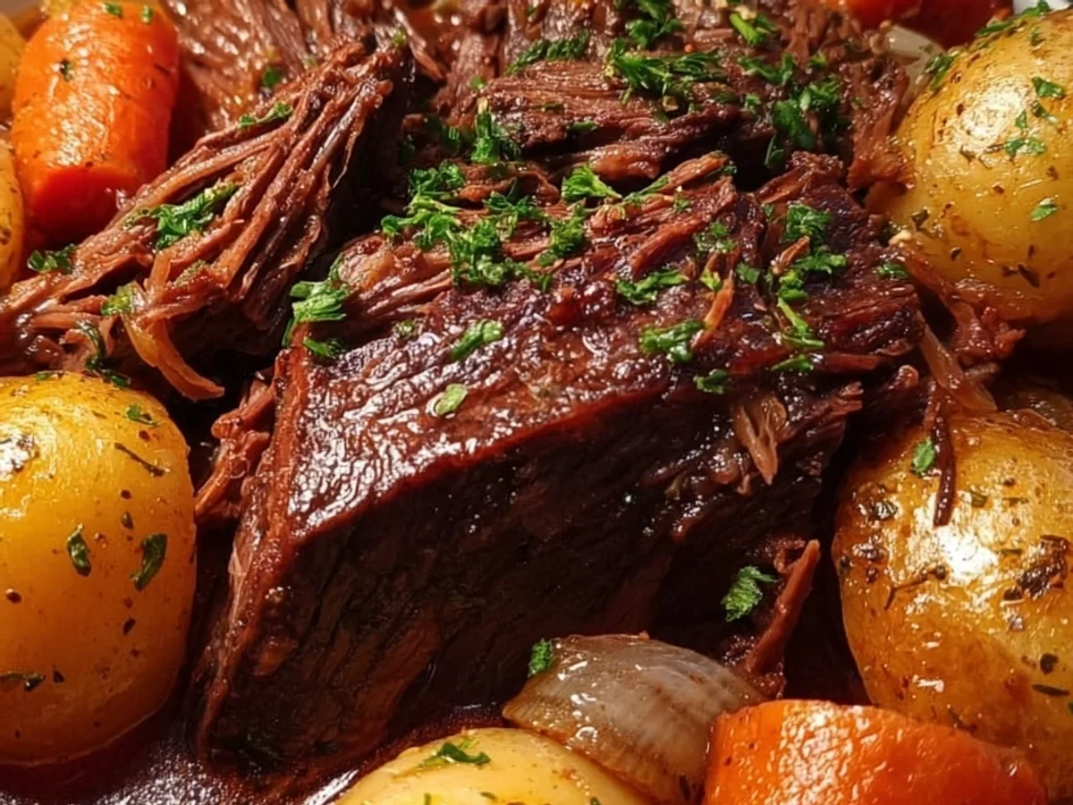 Hearty Crockpot Pot Roast: Tender Potatoes & Carrots - Image 1