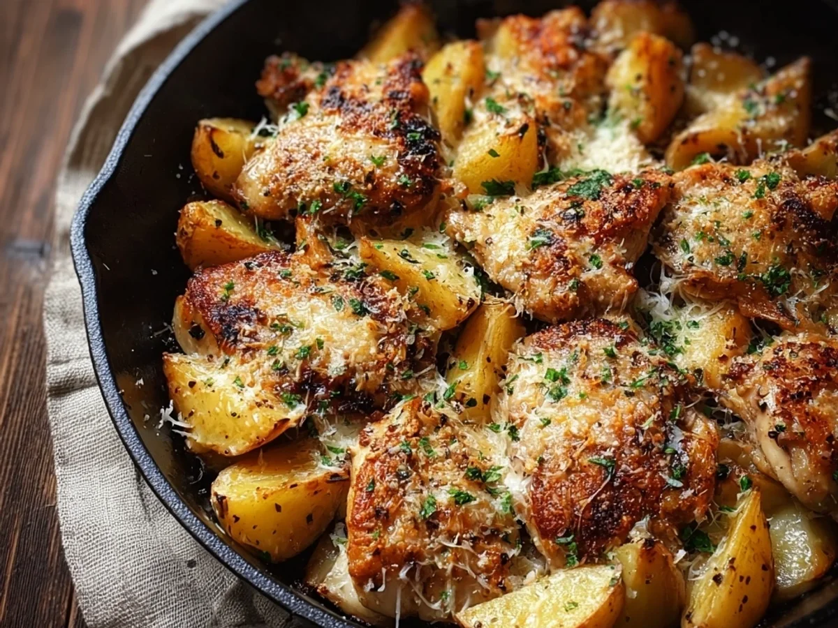 Hearty Garlic Parmesan Chicken and Potatoes Skillet - Image 2