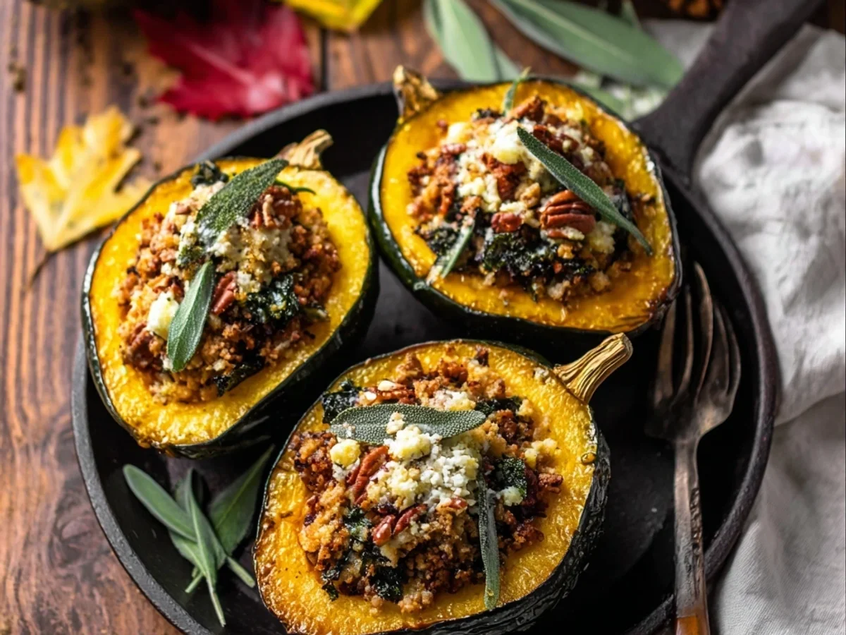 Hearty Sausage Stuffed Acorn Squash Dinner - Image 1