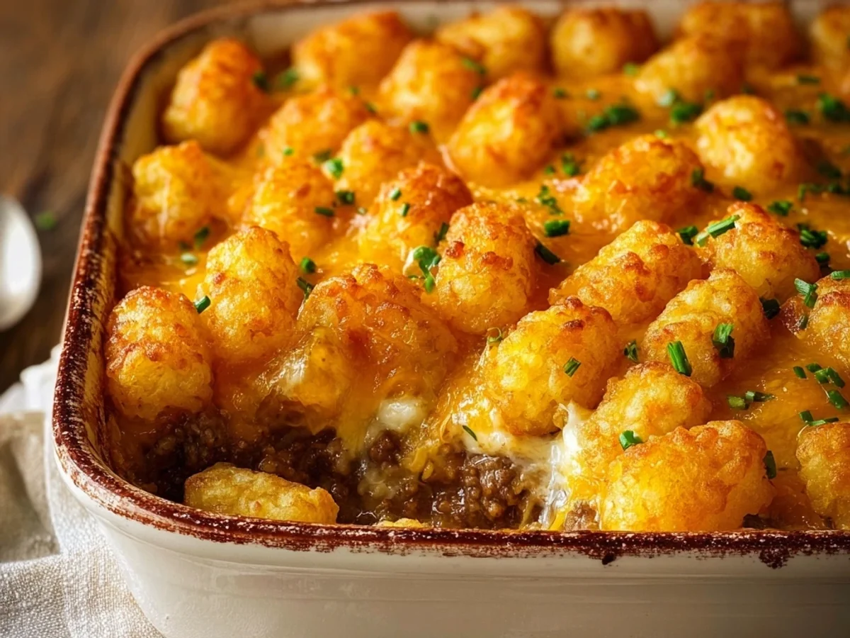 Hearty Tater Tot Casserole with Ground Beef - Image 1