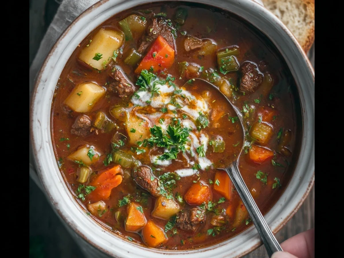 Hearty Vegetable Beef Soup Recipe: Rustic Comfort - Image 2