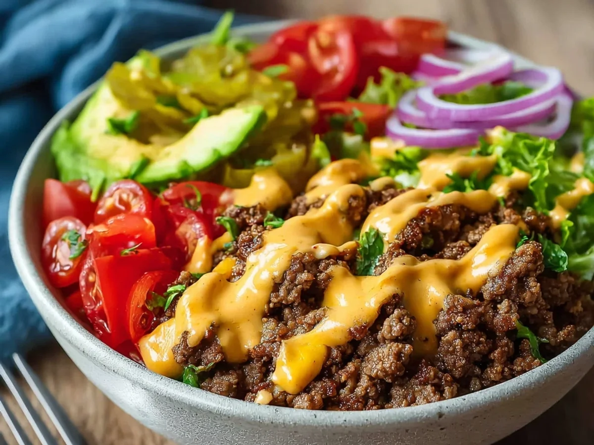 High Protein Cheeseburger Bowls: Easy Low Carb Meal Prep - Image 1
