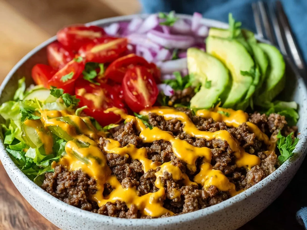 High Protein Cheeseburger Bowls: Easy Low Carb Meal Prep - Image 2