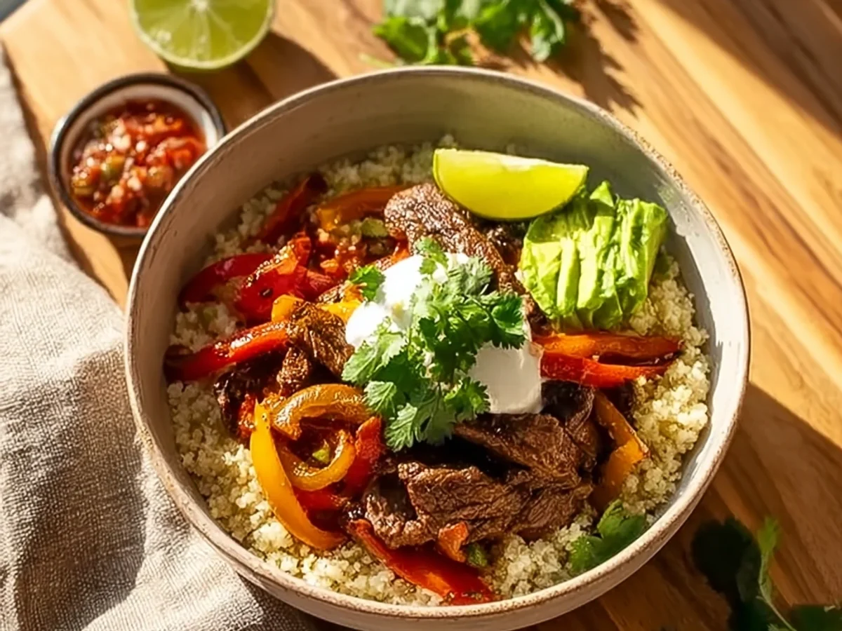 High-Protein Steak Fajita Bowl: Quick Weeknight Meal - Image 1