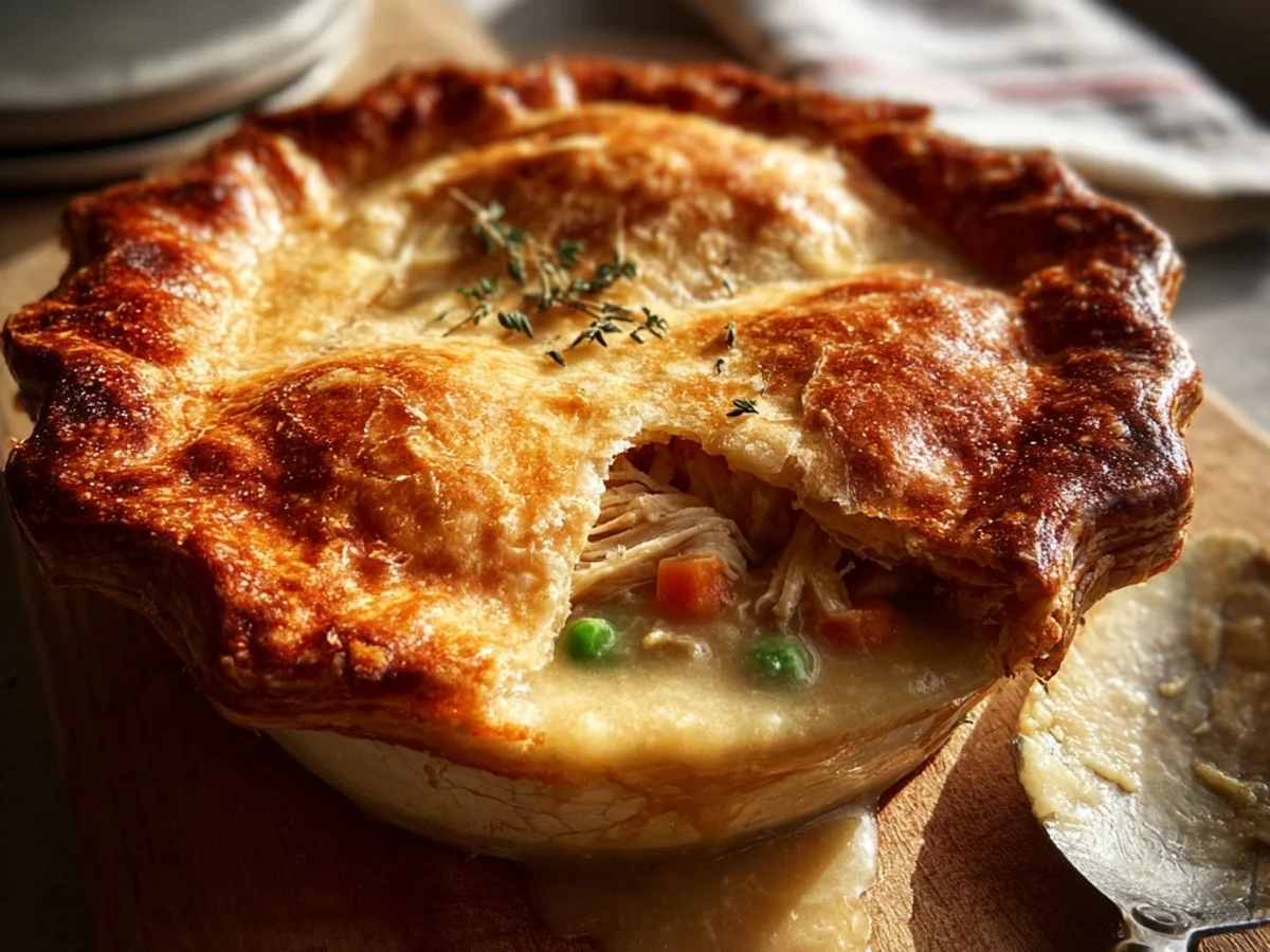 Homestyle Chicken Pot Pie: Flaky Crust, Creamy Filling - Image 2