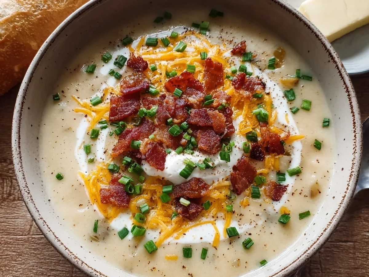 Homestyle Crockpot Loaded Baked Potato Soup - Image 1
