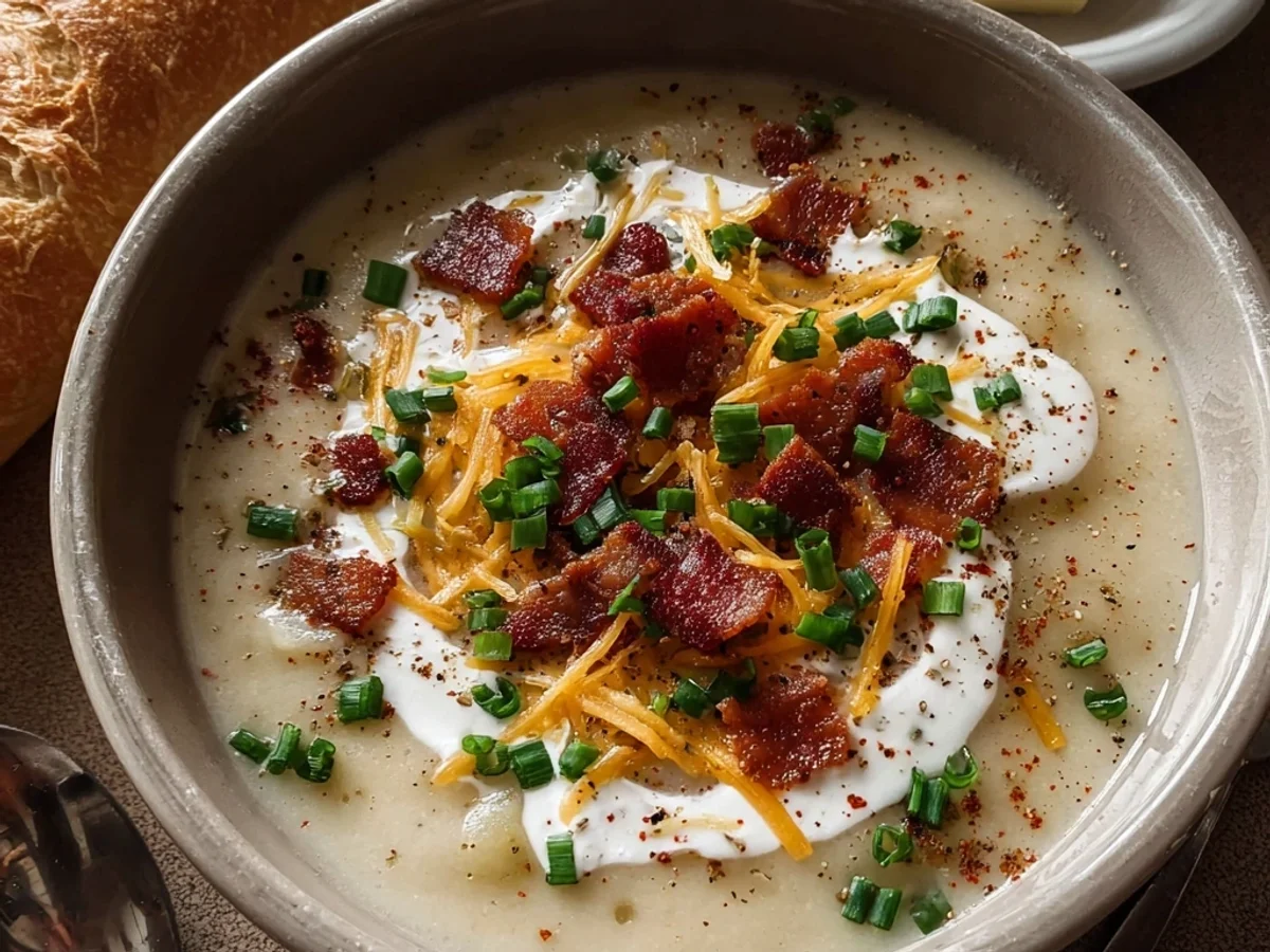 Homestyle Crockpot Loaded Baked Potato Soup - Image 2