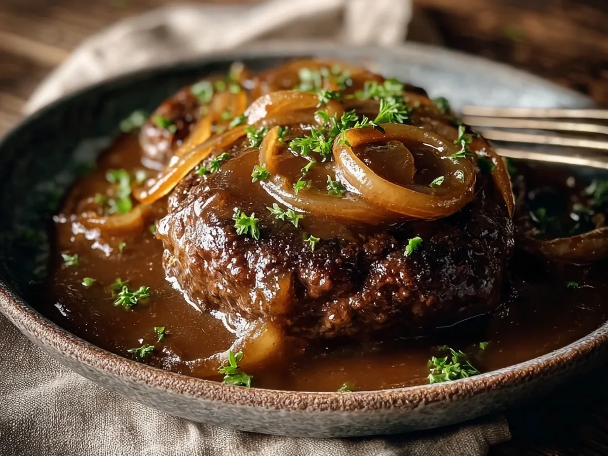 Homestyle Hamburger Steak with Onions & Gravy - Image 1