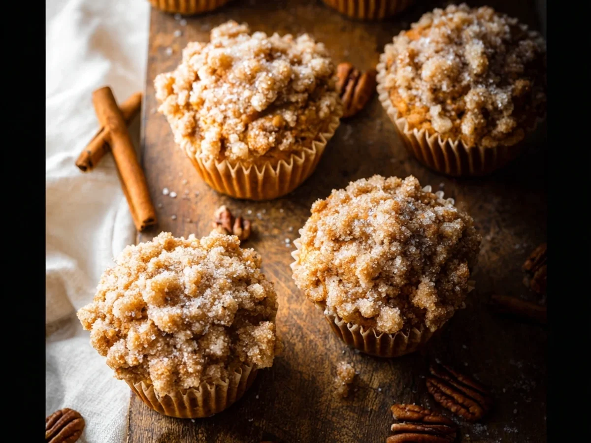 Homestyle Pumpkin Crumb Cake Muffins: Delicious Fall Treat - Image 1