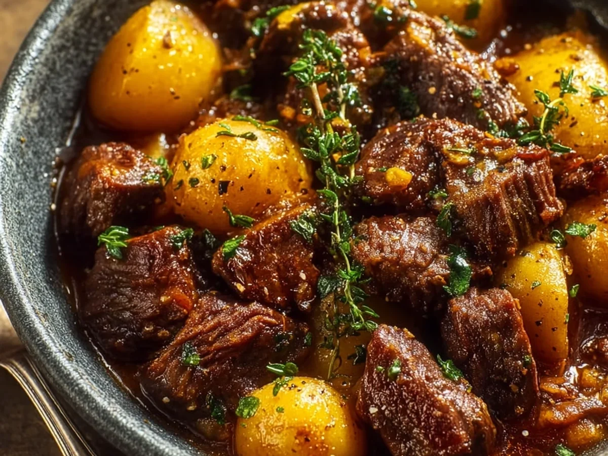 Homestyle Slow Cooker Garlic Beef and Potatoes - Image 2