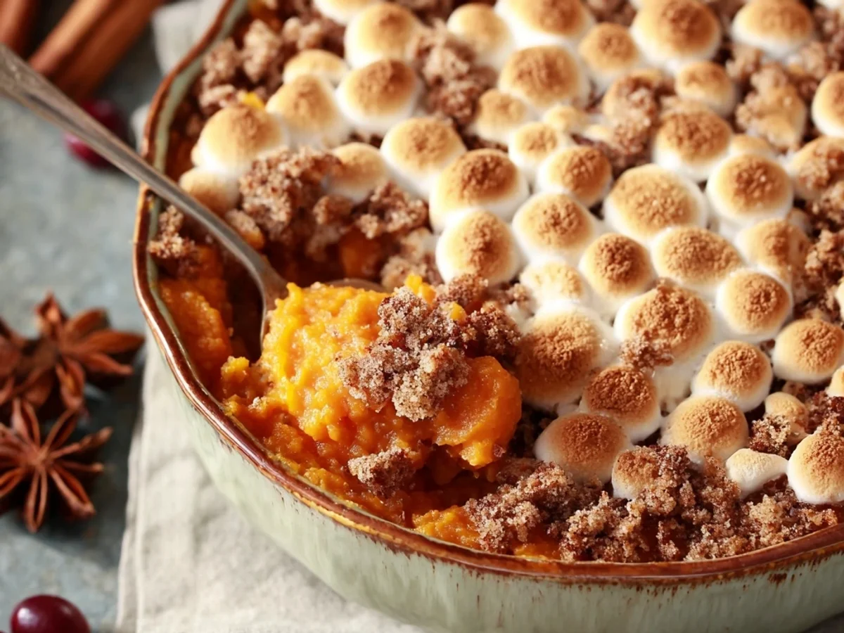 Homestyle Sweet Potato Casserole with Crunchy Pecan Topping - Image 1