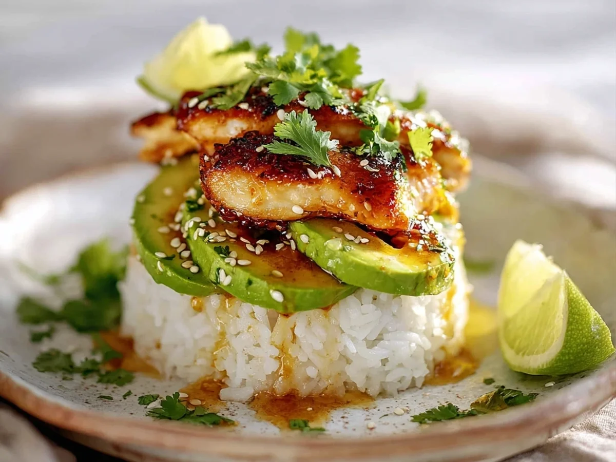 Honey Lime Chicken Avocado Rice Stack: A Zesty Dinner Idea - Image 2