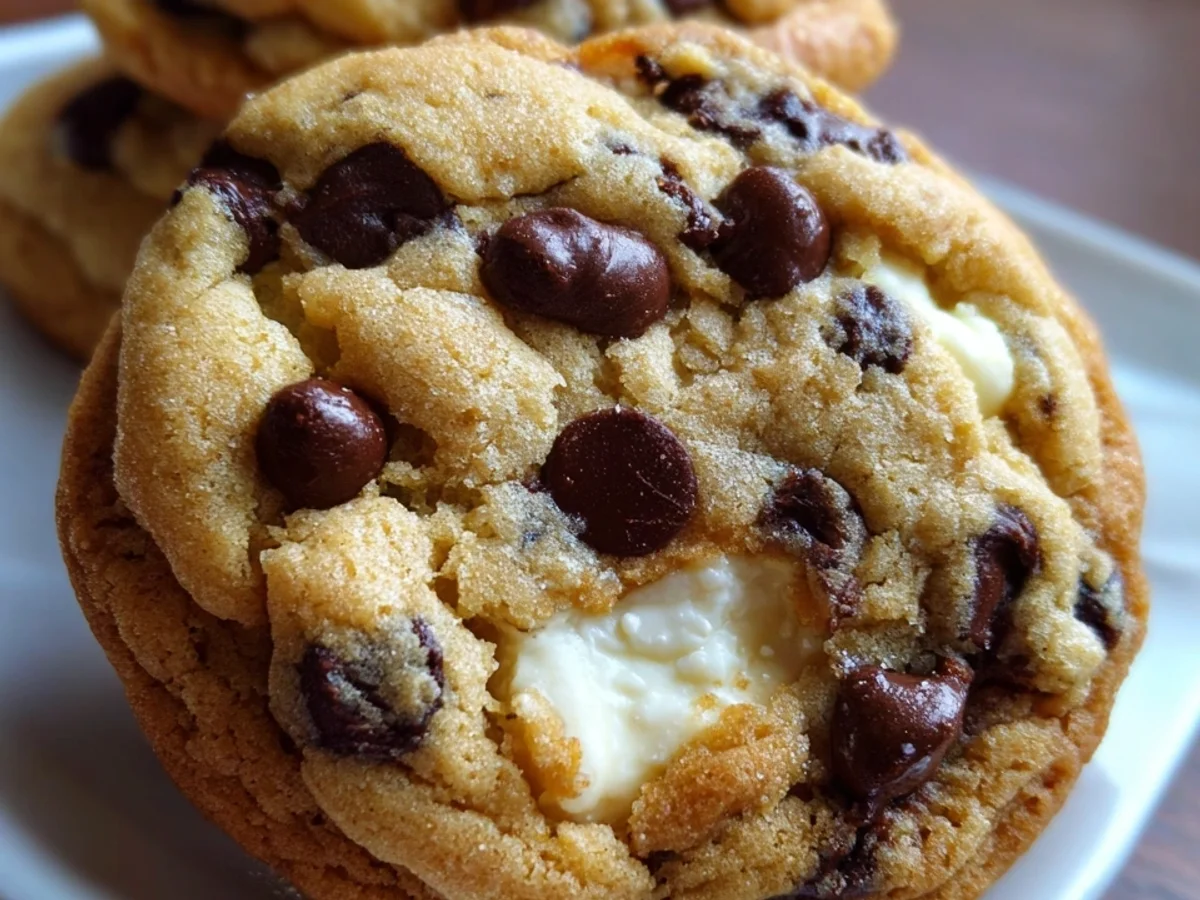 Irresistible Cheesecake Stuffed Chocolate Chip Cookies - Image 1