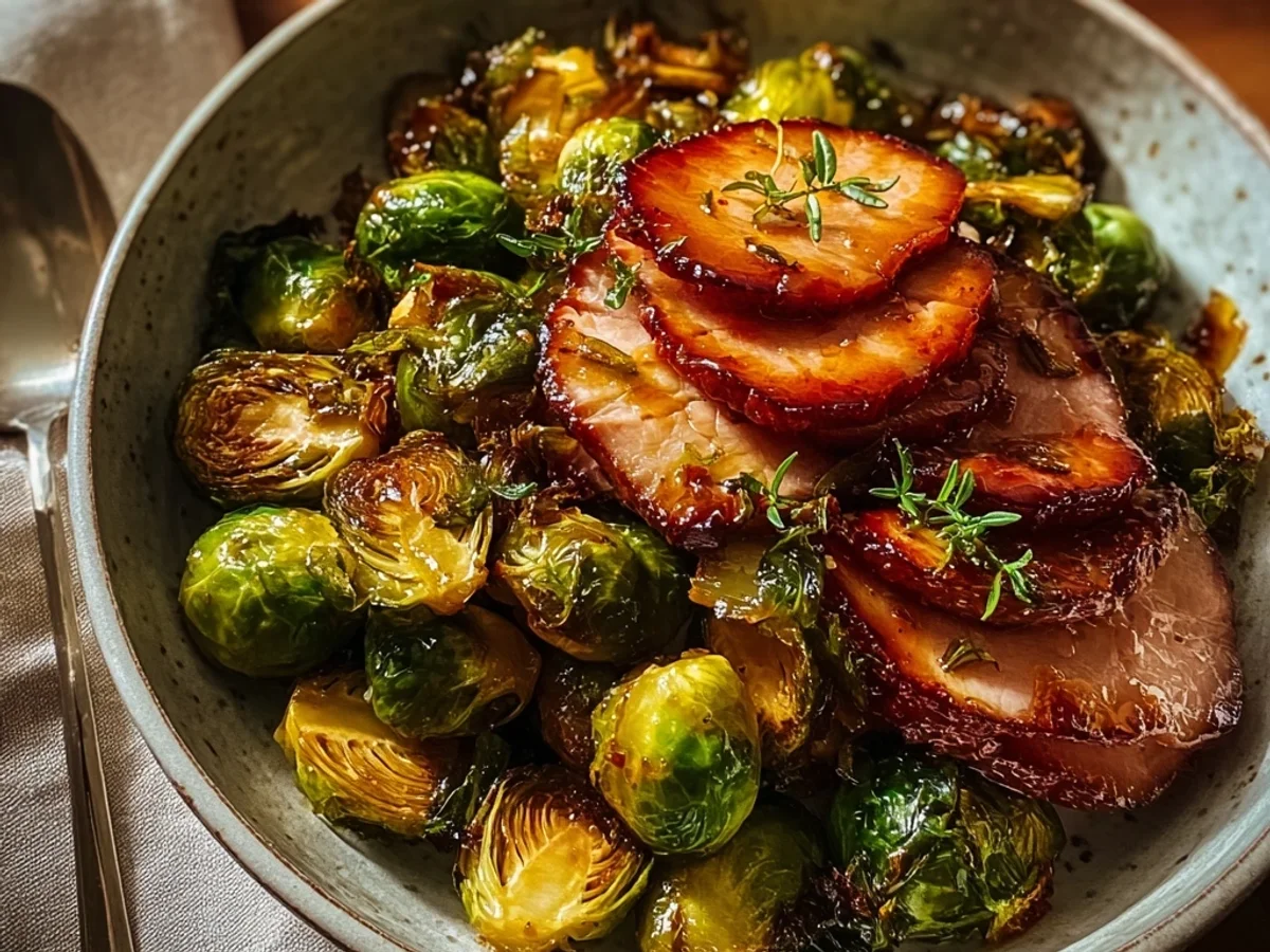 Maple Turkey Ham Brussels Sprouts: Easy One-Pan Dinner - Image 1