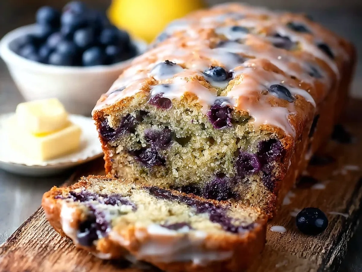 Moist Blueberry Zucchini Bread with Zesty Lemon Glaze - Image 2