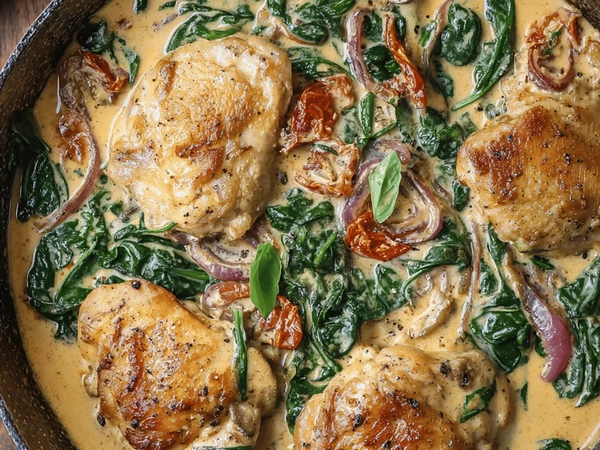 One Pan Tuscan Chicken Thighs: My Go-To Easy Weeknight Meal - Image 1