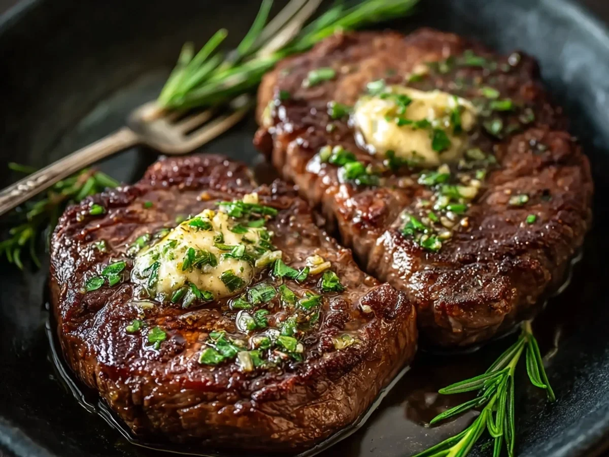 Pan Seared Steak with Garlic Butter: Crispy, Tender, Juicy - Image 1