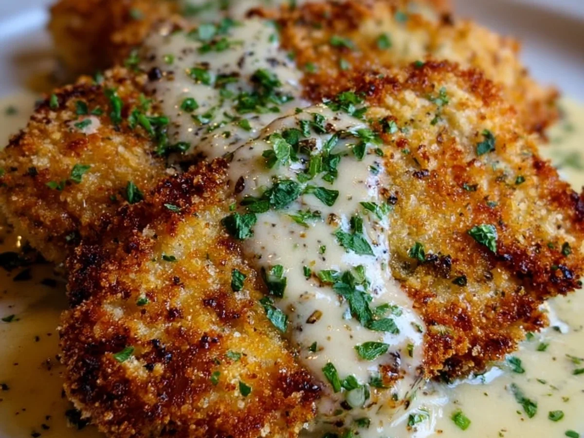 Parmesan Crusted Chicken with Creamy Garlic Sauce - Image 2