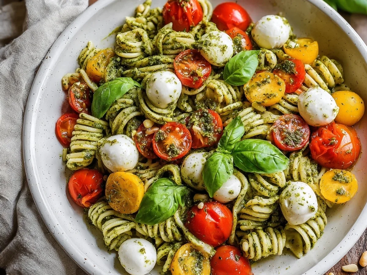 Pesto Caprese Pasta Salad: Zesty & Effortless Summer Dish - Image 2