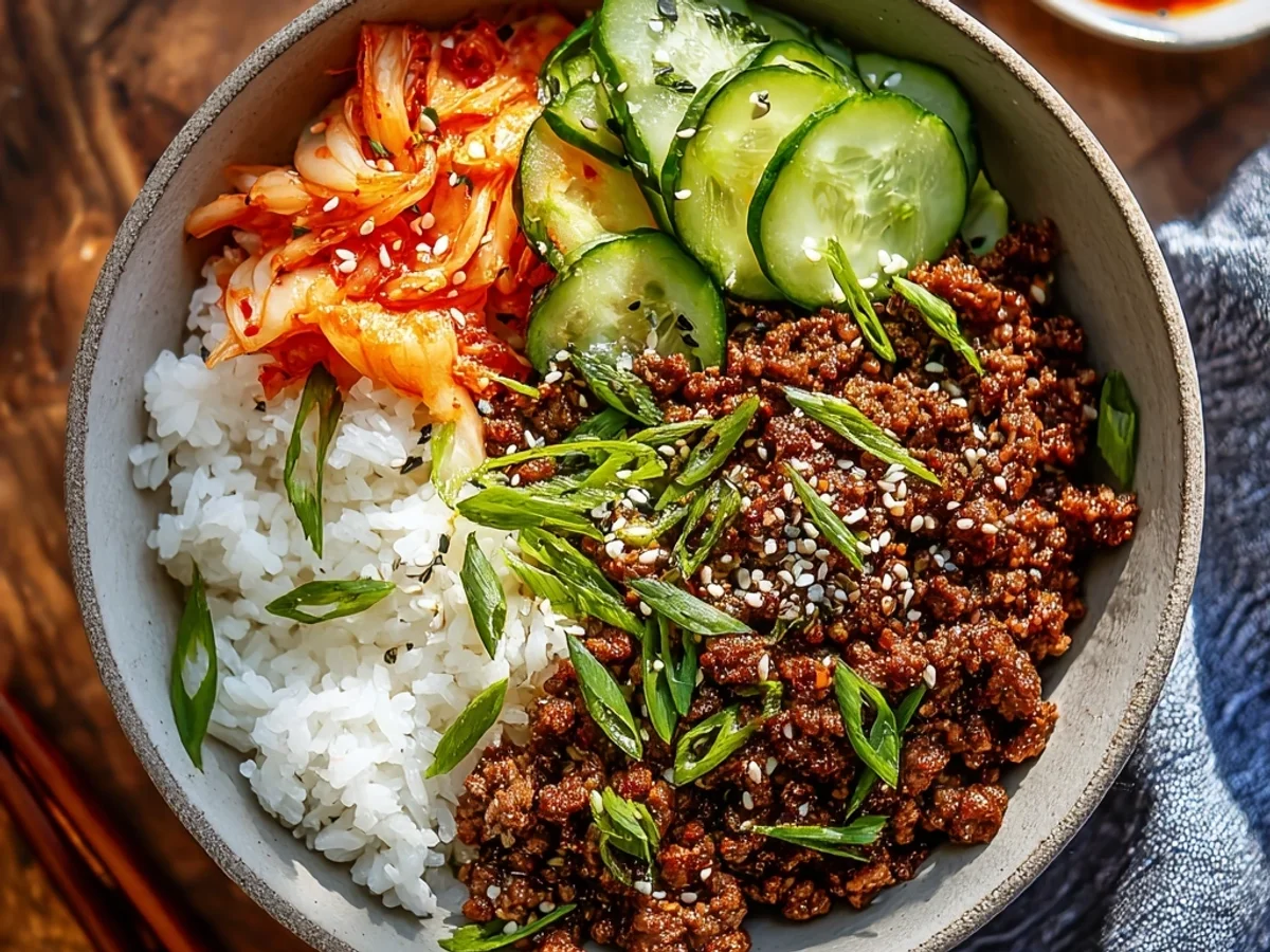 Quick Korean Ground Beef Bowl: Savory Weeknight Delight - Image 1