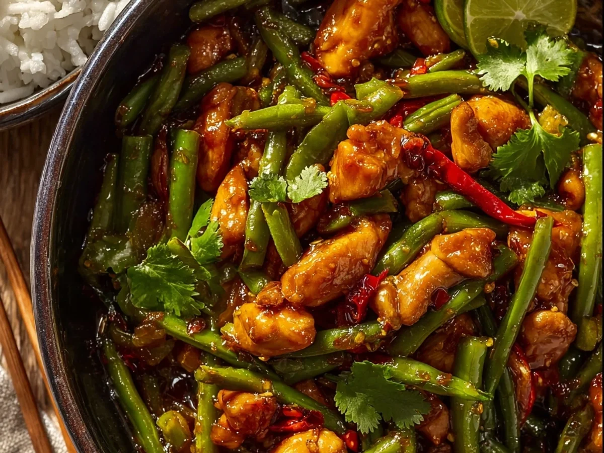 Quick Thai Chicken Stir Fry with Tangy Green Beans - Image 1