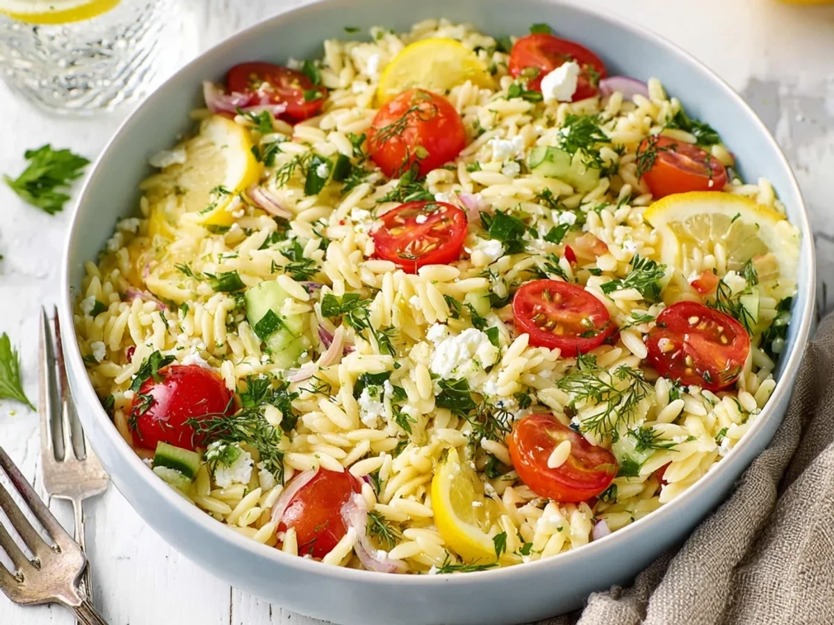 Refreshing Lemon Orzo Salad, Bright & Zesty - Image 1