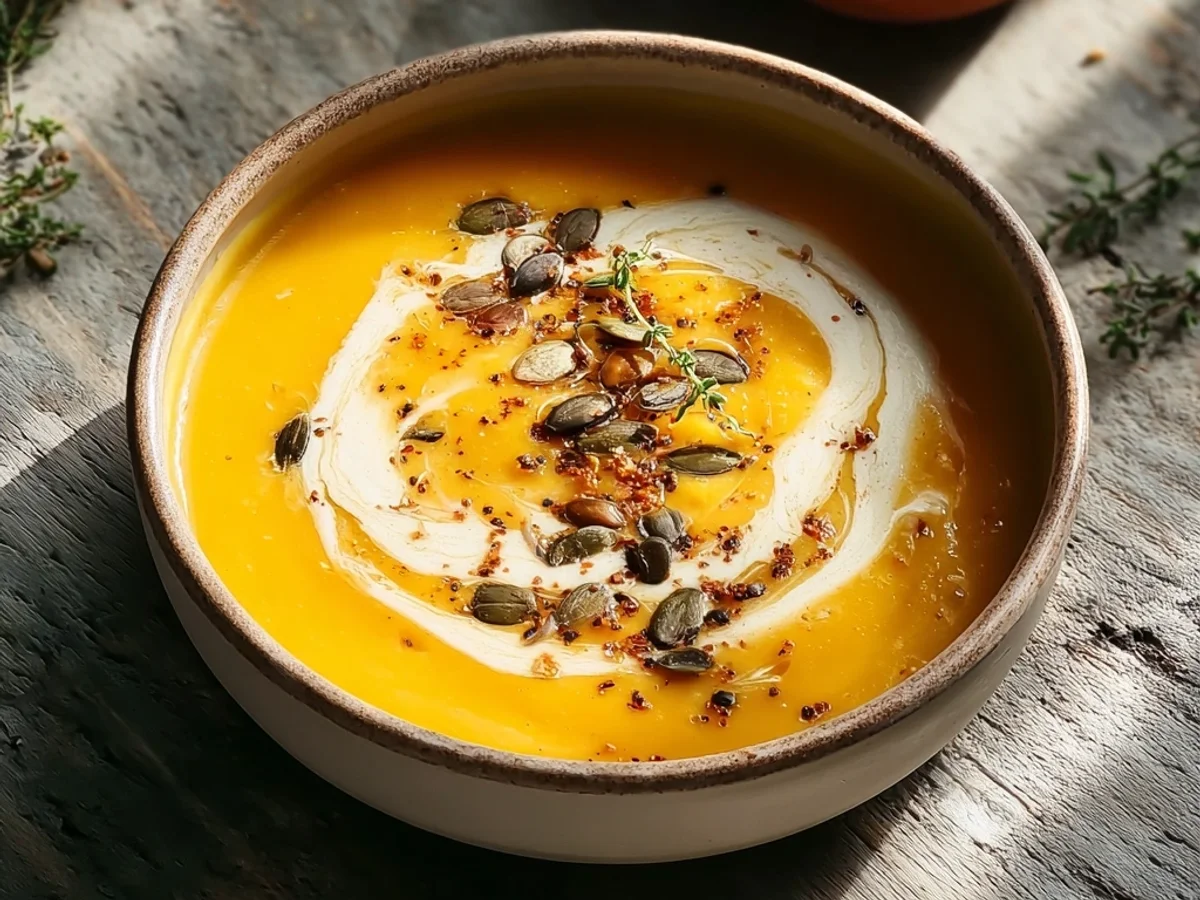Rich Butternut Squash Soup Recipe with Crispy Sage - Image 1