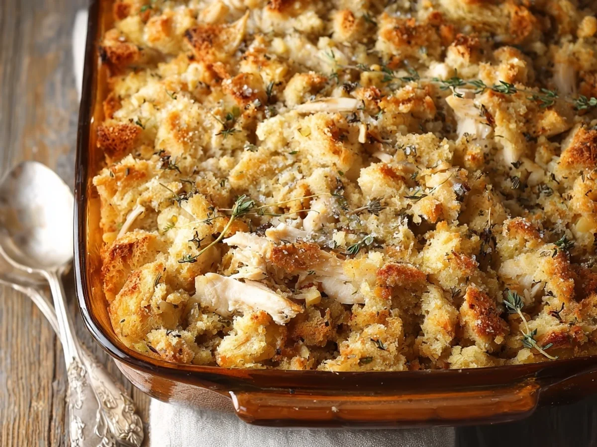 Rotisserie Chicken Stuffing Casserole: Homestyle Comfort - Image 1